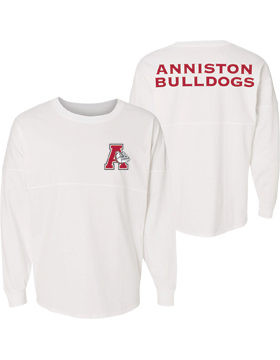 Anniston Bulldogs White Game Day Long Sleeve Jersey 8229