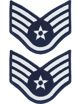 Female Air Force Chevron Blue and White (Pair) Staff Sergeant