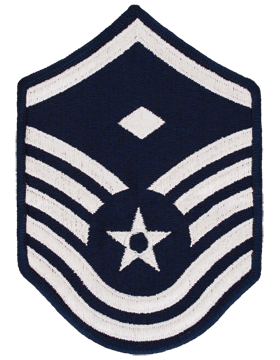 Male Air Force Chevron Blue and White (Pair) Master Sergeant with Diamond