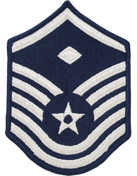 Female Air Force Chevron Blue and White (Pair) Master Sergeant with Diamond