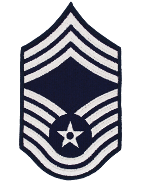 Male Air Force Chevron Blue and White (Pair) Chief Master Sergeant
