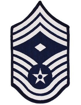 Male Air Force Chevron Blue and White (Pair) Chief Master Sergeant with Diamond