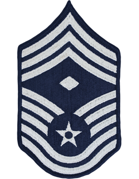 Female Air Force Chevron Blue and White (Pair) Chief Master Sergeant with Diamo