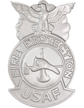 USAF Firefighter Badge, Large Joint Back Firefighter Seal Chrome