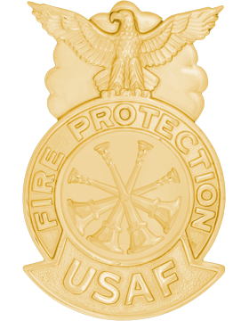 AF-814/I Deputy Chief Badge LGE Belt Clip 4 Bugles All Gold