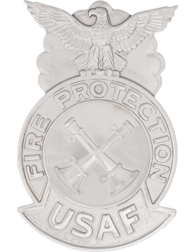 USAF Station Chief Badge, Large Nail Back Two Bugle (Crossed) Chrome