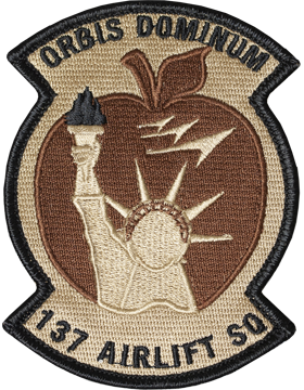 137th Airlift Sq Desert Patch with Fastener (Orbis Dominum) 4inx3in