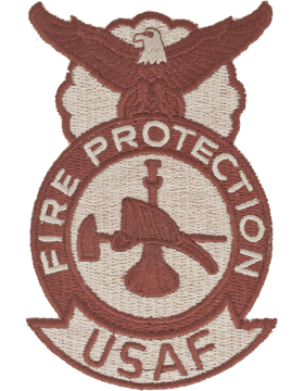 USAF Fire Protection Patch Bugle Hat & Axe Desert