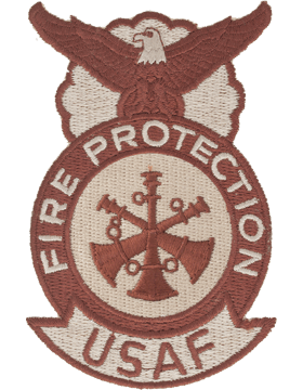 Fire Protection Badge Assistant Fire Chief Patch, Three Bugles Desert