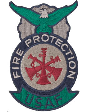 Fire Protection Badge Assistant Fire Chief Patch Three Bugles ABU