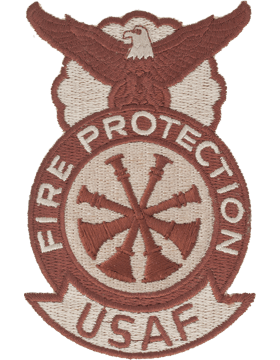 Fire Protection Badge Deputy Fire Chief Patch, Four Bugles Desert