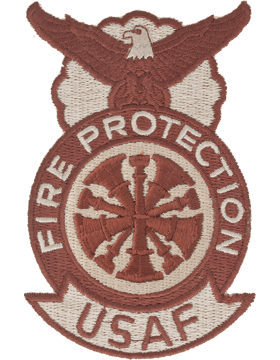 Fire Protection Badge Fire Chief Patch, Five Bugles Desert