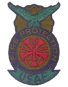 Fire Protection Badge Fire Chief Patch Five Bugles Subdued