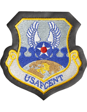 Air Force Central Command Full Color Patch on Leather with Fastener