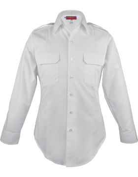 Male Army White Long Sleeve Duty Shirt