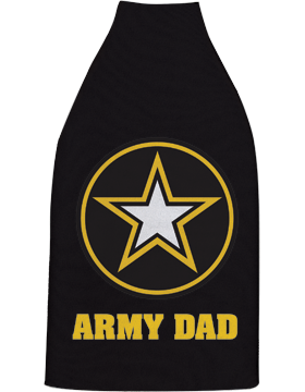 Bottle Hugger, Army Star with Army Dad, Black