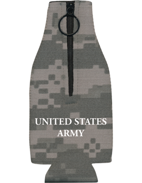 Bottle Hugger with Zipper, DOA Seal with United States Army, Camo