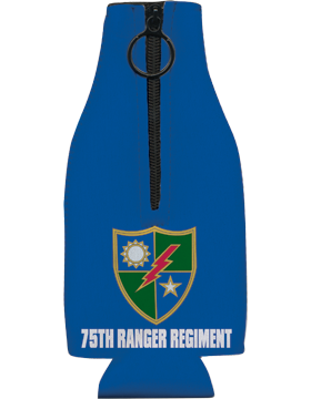 Bottle Hugger with Zipper, 75 Ranger Regiment Crest, Blue