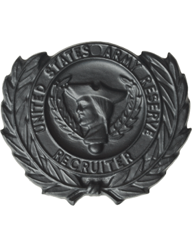 Army Reserve Recruiter Badge Black Metal