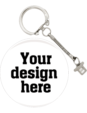 Custom or Stock Design Button 2.25in with Snake Key Chain (25-49)