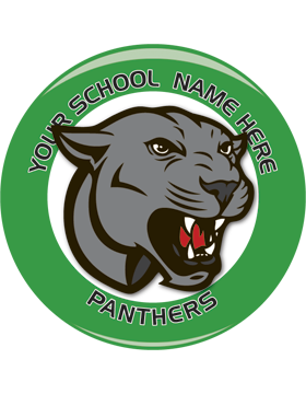 School Spirit Button, Highschool - Panthers, 2.25in Snake Key Chain