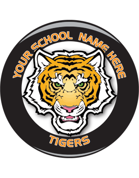 School Spirit Button, Highschool - Tigers, 2.25in