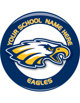School Spirit Button, Highschool - Eagles, 2.25in