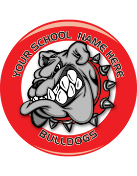 School Spirit Button, Highschool - Bulldogs, 2.25in
