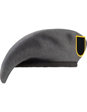 Fitted Beret with JROTC Flash and Leather Sweatband, Lined (Domestic)