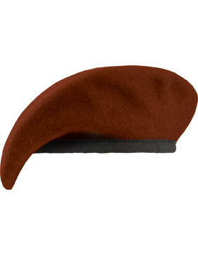 Beret with Leather Sweatband, Lined with Eyelet
