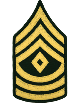 Male Chevron Gold on Green C-109 First Sergeant (E-8) (Pair)