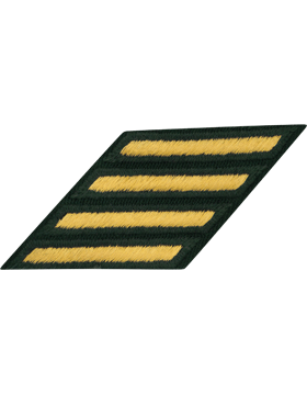 Female Service Stripes Gold on Green C-212