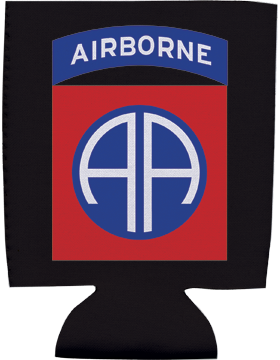 Collapsible Can Insulator, 82nd Airborne Div with Tab, Black