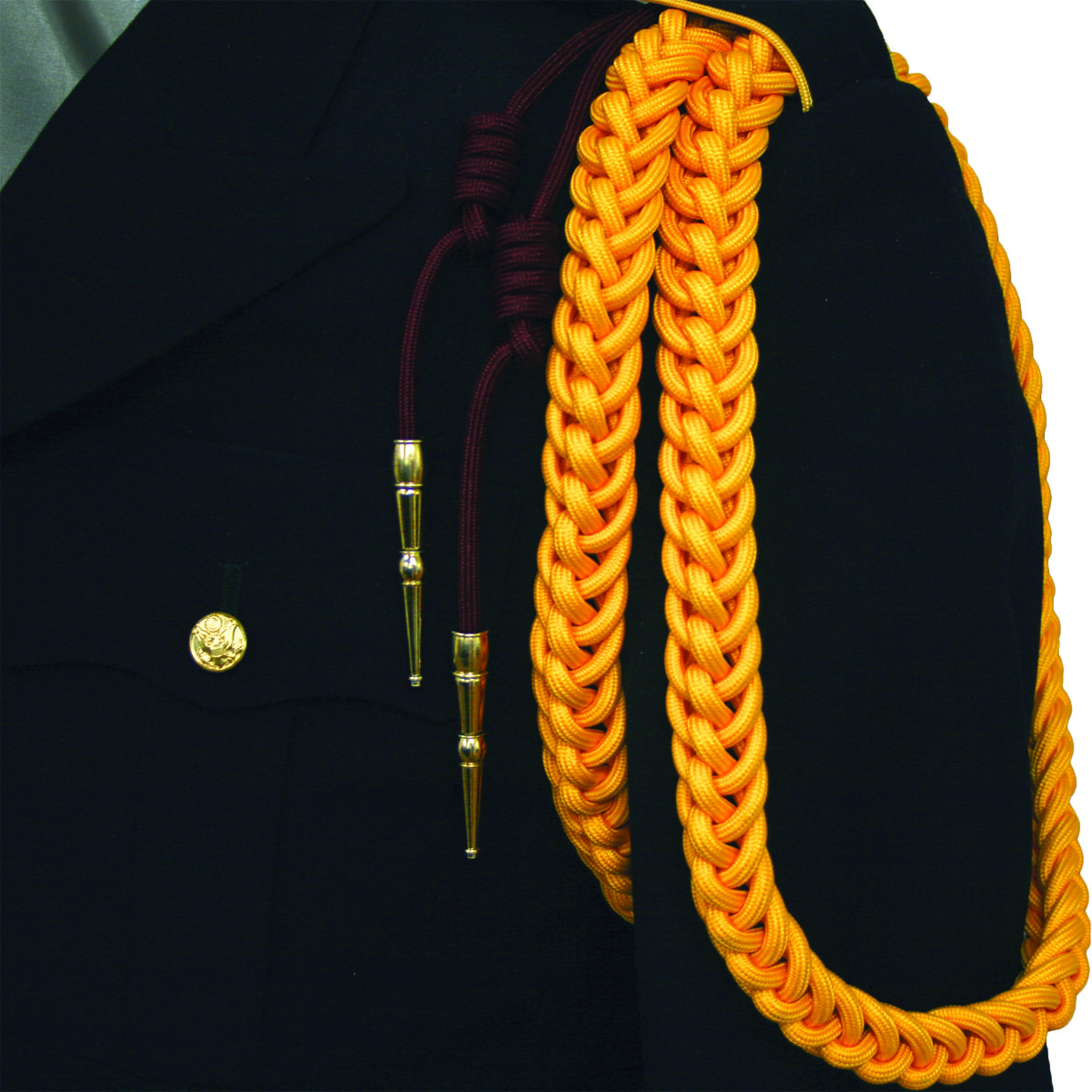 Usaf Red Rope Double Braid Aiguillette Shoulder Cord with 2 Gold Tips (Two Color)