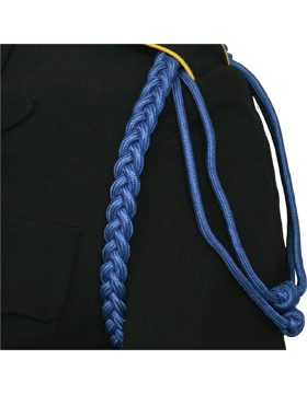 Single Braid Shoulder Cord with 2 Knots No Tip (One Color)