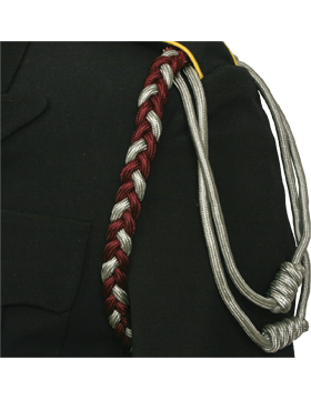 Single Braid Shoulder Cord with 2 Knots No Tip (Two Color)