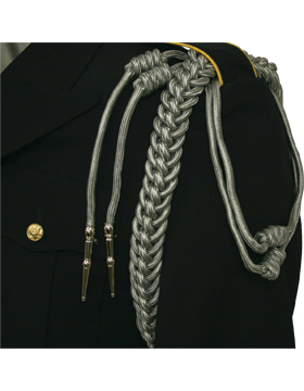 Single Braid Shoulder Cord 2 Knots 2 Gold Tips (One Color)