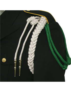 Single Braid Shoulder Cord with 2 Knots 2 Nickel Tips (Two Color)