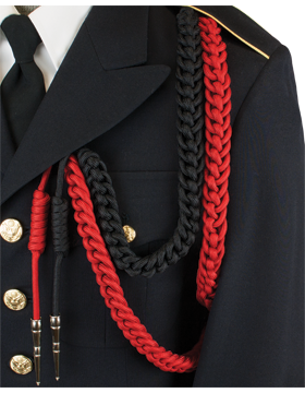 USAF Dress Aiguillette Two Color Shoulder Cord with Nickel Tip