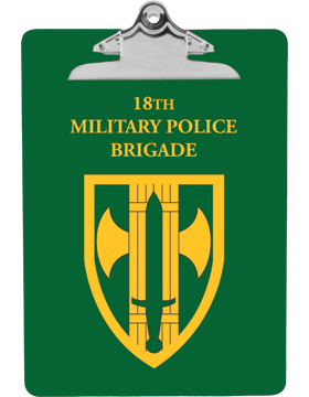 Clipboard 18th MP Brigade Patch on Green with Standard Clip