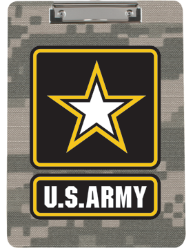 Clipboard U.S. Army with Star on Camo with Flat Clip