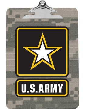 Clipboard U.S. Army with Star on Camo with Standard Clip