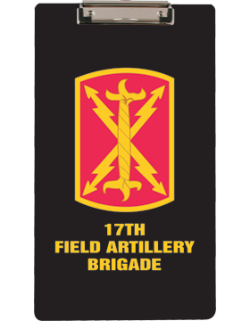 Clipboard 17th Field Artillery Brigade Patch on Black with Flat Clip