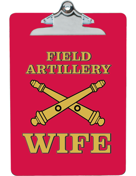 Clipboard Field Artillery Wife on Red with Standard Clip