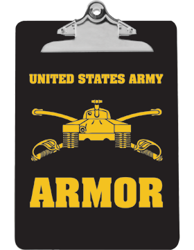 Clipboard USAR Armor with Tank on Black with Standard Clip
