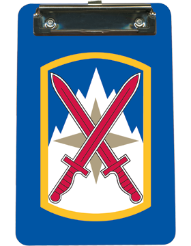 Clipboard 10th Sustainment Brigade Patch on Blue with Flat Clip