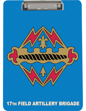 Clipboard, 17th Field Artillery Brigade Crest, Blue, Flat Clip