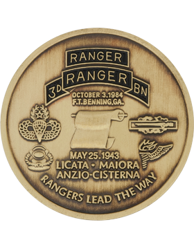 3rd Ranger Battalion with Panama Stock Coin Brass with Enamel