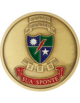75th Ranger Regiment Stock Coin Bronze with Enamel
