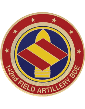 142nd Field Artillery (FA) Brigade Stock Coin with Domed Enamel